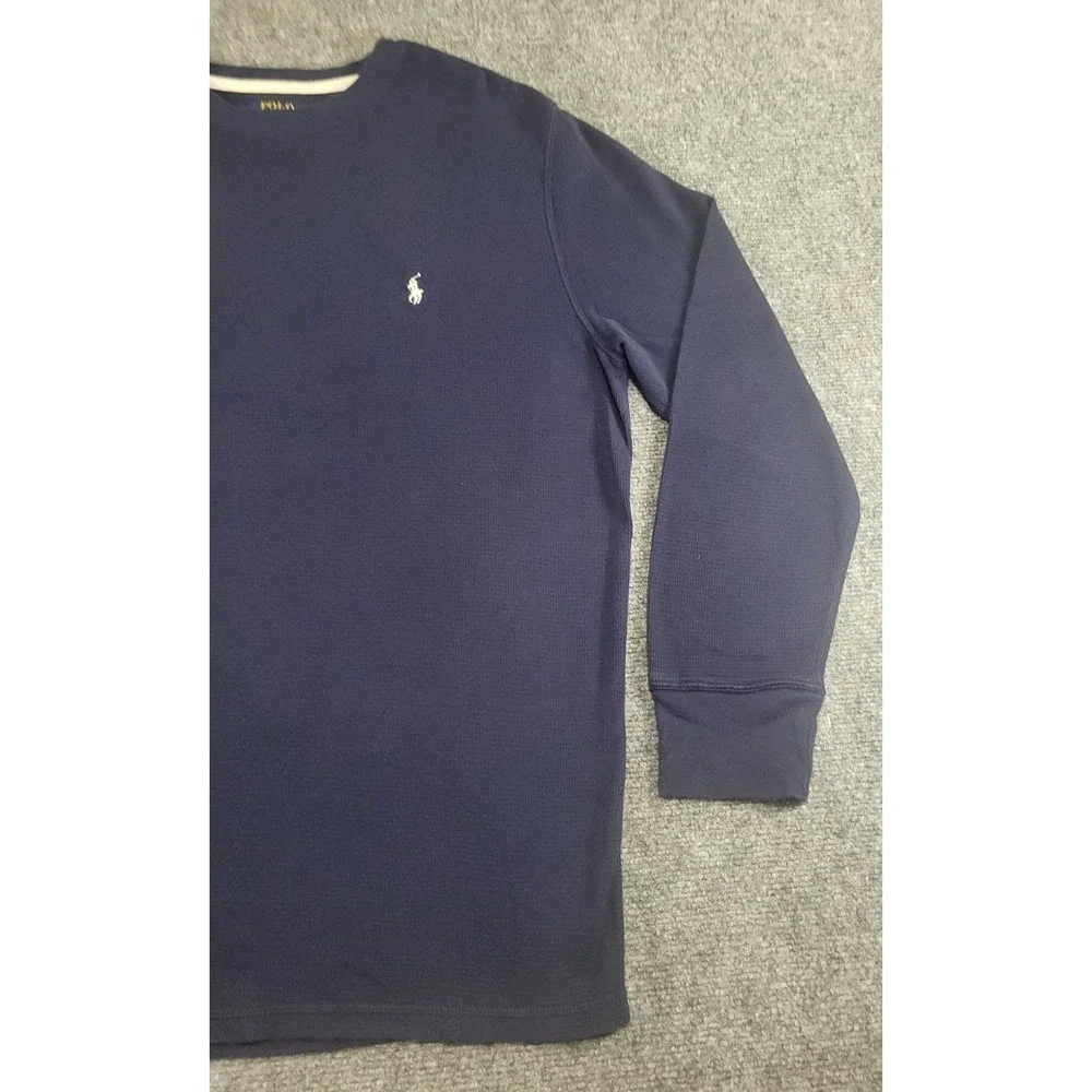 Polo Ralph Lauren Shirt Men's X-Large Blue Waffle Knit Thermal Cotton Blend